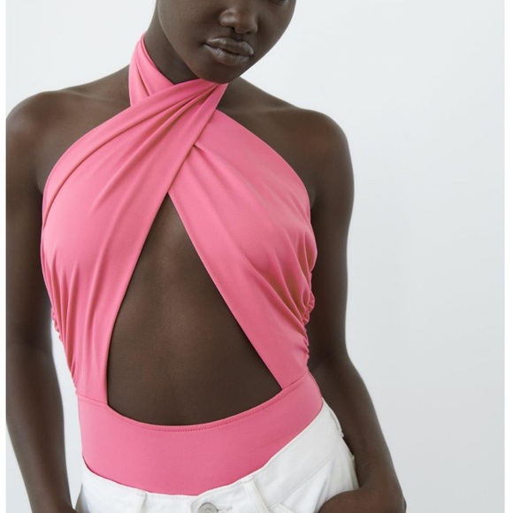 Zara pink bodysuit size small new with tag - Picture 8 of 11